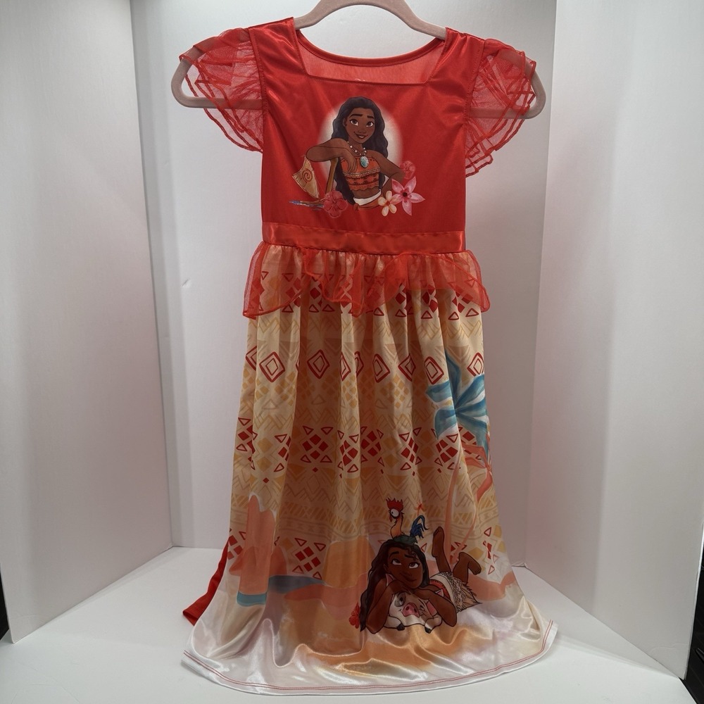 Disney Princess Moana Fantasy Costume Nightgown Gown Pajamas New Girl‎ 8